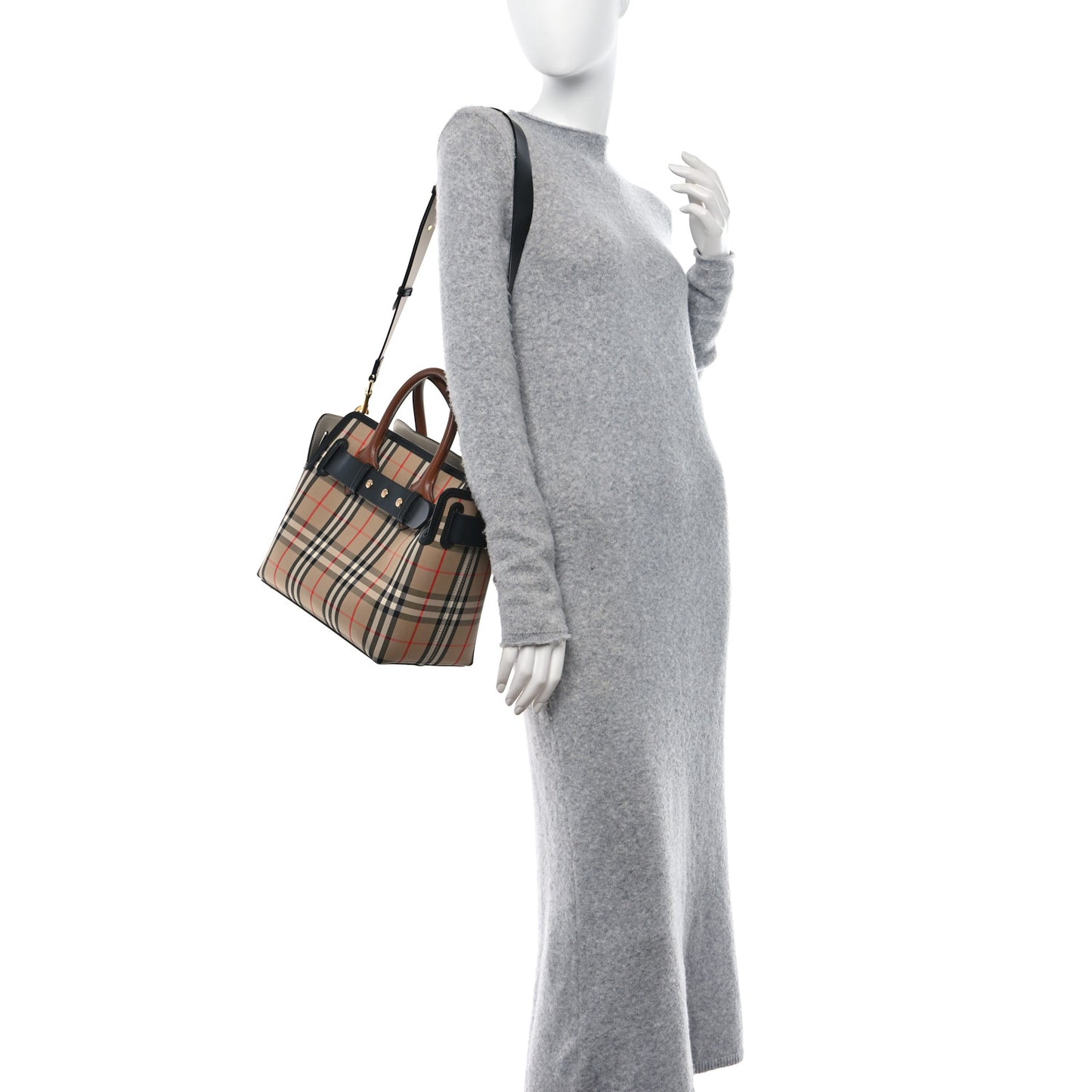 Calfskin Vintage Check Triple Stud Small Belt Bag Archive Beige