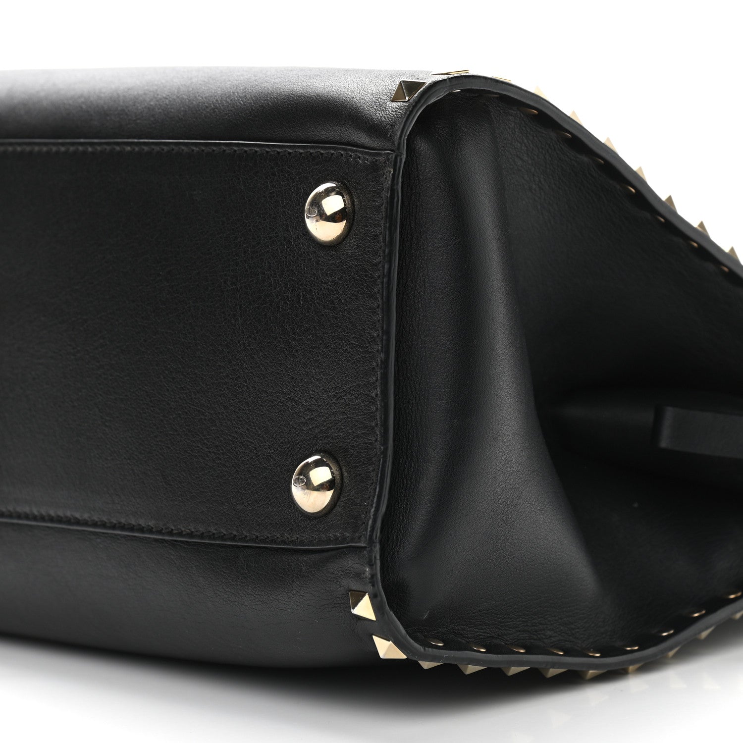 Valentino Garavani Vitello Rockstud Dome Shopper Black 10 of 11