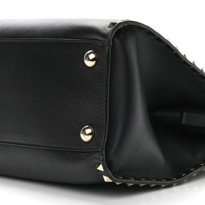 Valentino Garavani Vitello Rockstud Dome Shopper Black 10 of 11