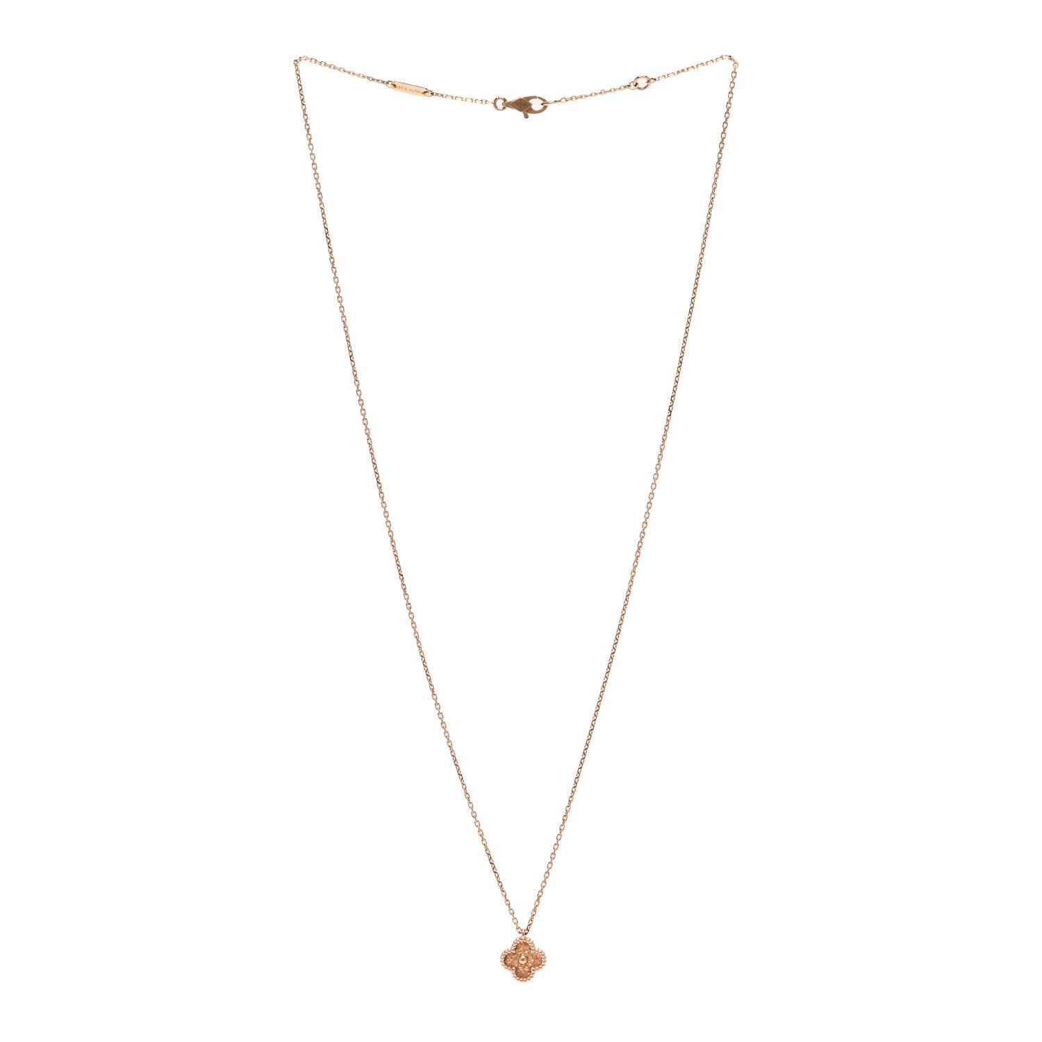 Van Cleef & Arpels 18K Rose Gold Sweet Alhambra Pendant Necklace 3 of 6