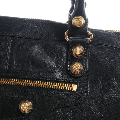 Balenciaga Agneau Giant 12 Gold Hardware Weekender Black 5 of 9