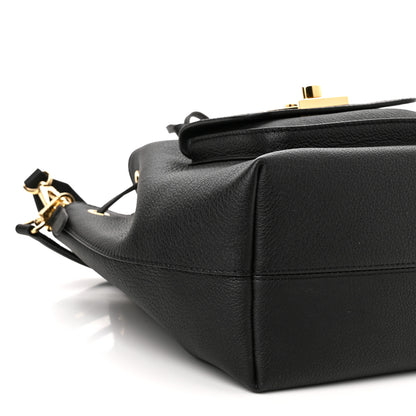 Louis Vuitton Calfskin Lockme Bucket MM Black 8 of 9