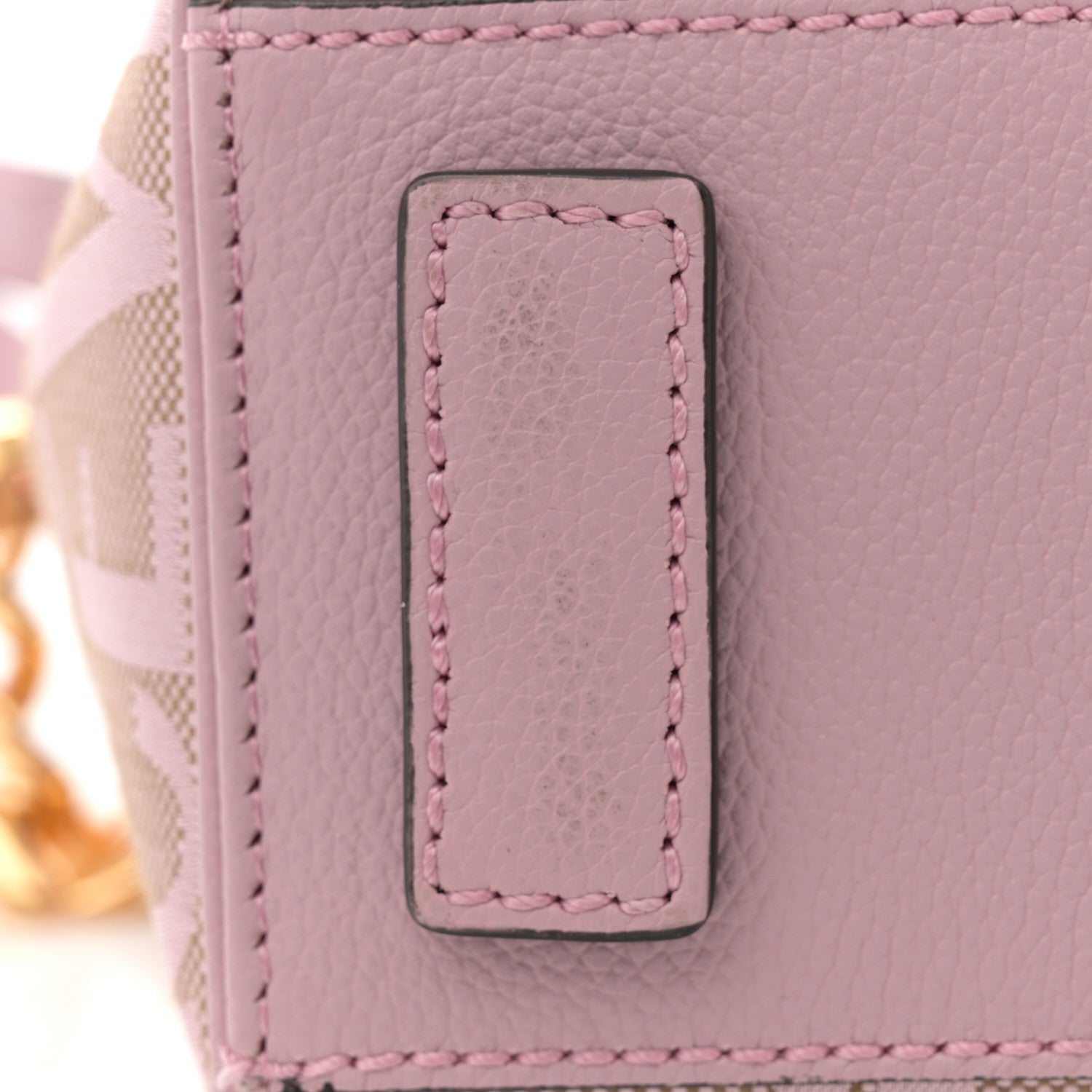 Versace Calfskin Canvas Allover La Medusa Small Top Handle Handbag Pink 11 of 11