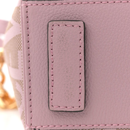 Versace Calfskin Canvas Allover La Medusa Small Top Handle Handbag Pink 11 of 11