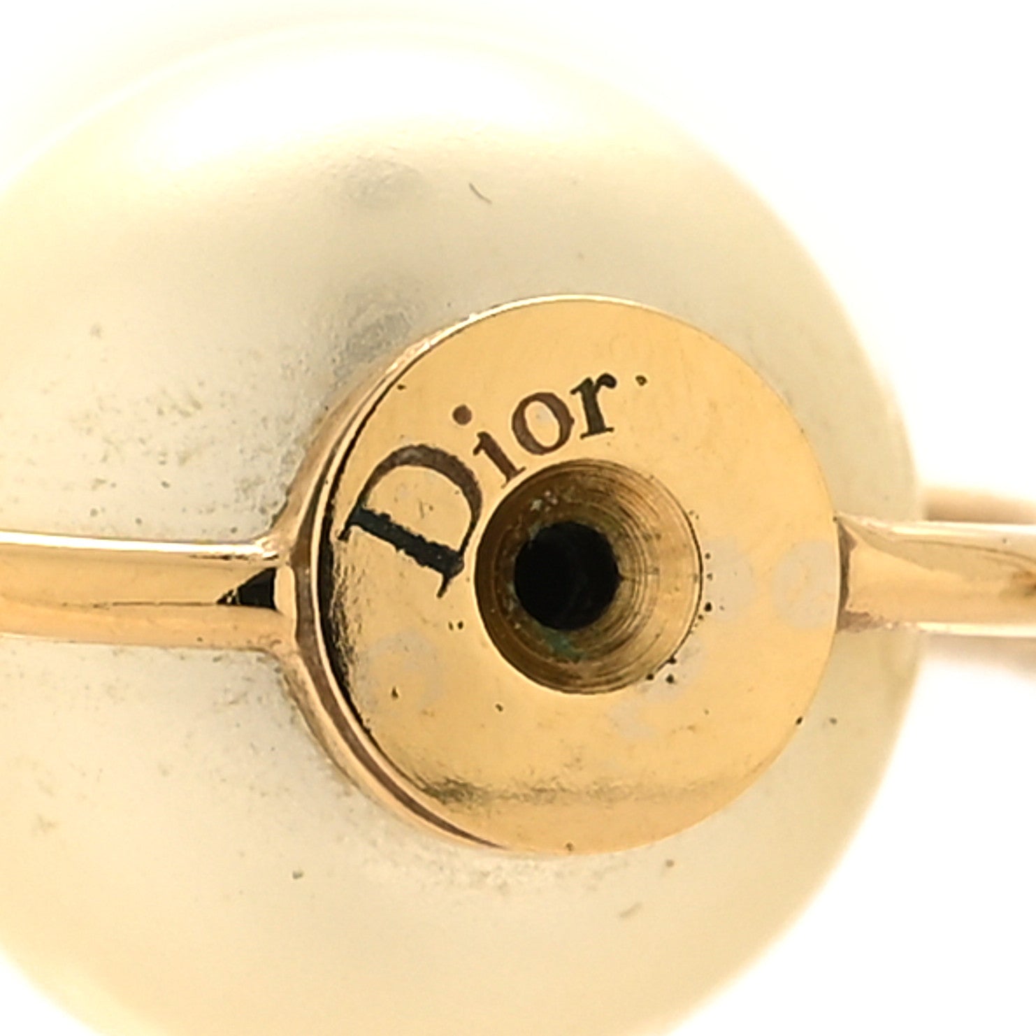 Christian Dior Pearl Tribales Dangle Chain Earrings Gold 4 of 5