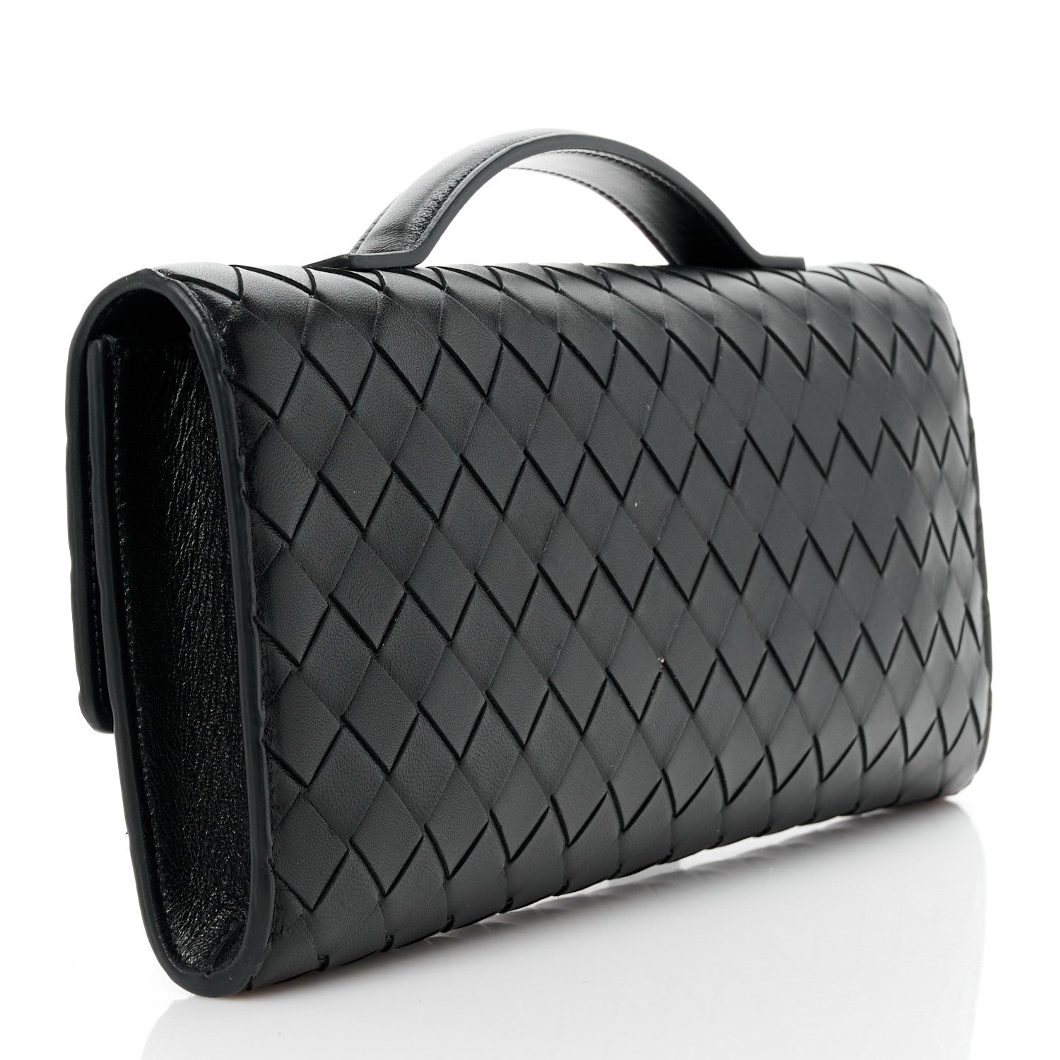 Bottega Veneta Nappa Intrecciato Long Andiamo Top Handle Clutch Black 3 of 11