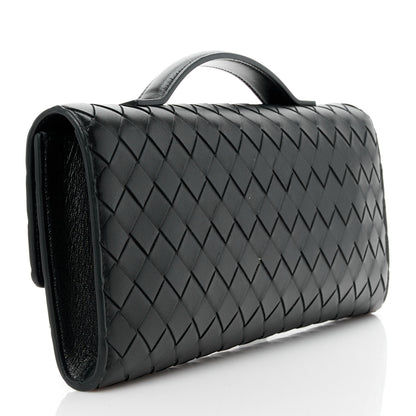 Bottega Veneta Nappa Intrecciato Long Andiamo Top Handle Clutch Black 3 of 11