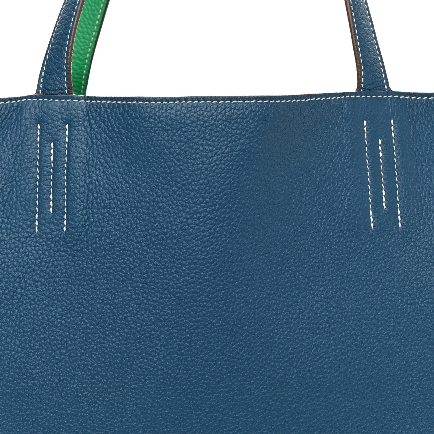 Hermes Taurillon Clemence Double Sens 36 Reversible Tote Menthe Colvert 10 of 15