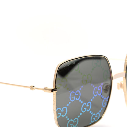 Gucci Metal Rectangular Frame Sunglasses GG0414S Gold Multicolor 7 of 8