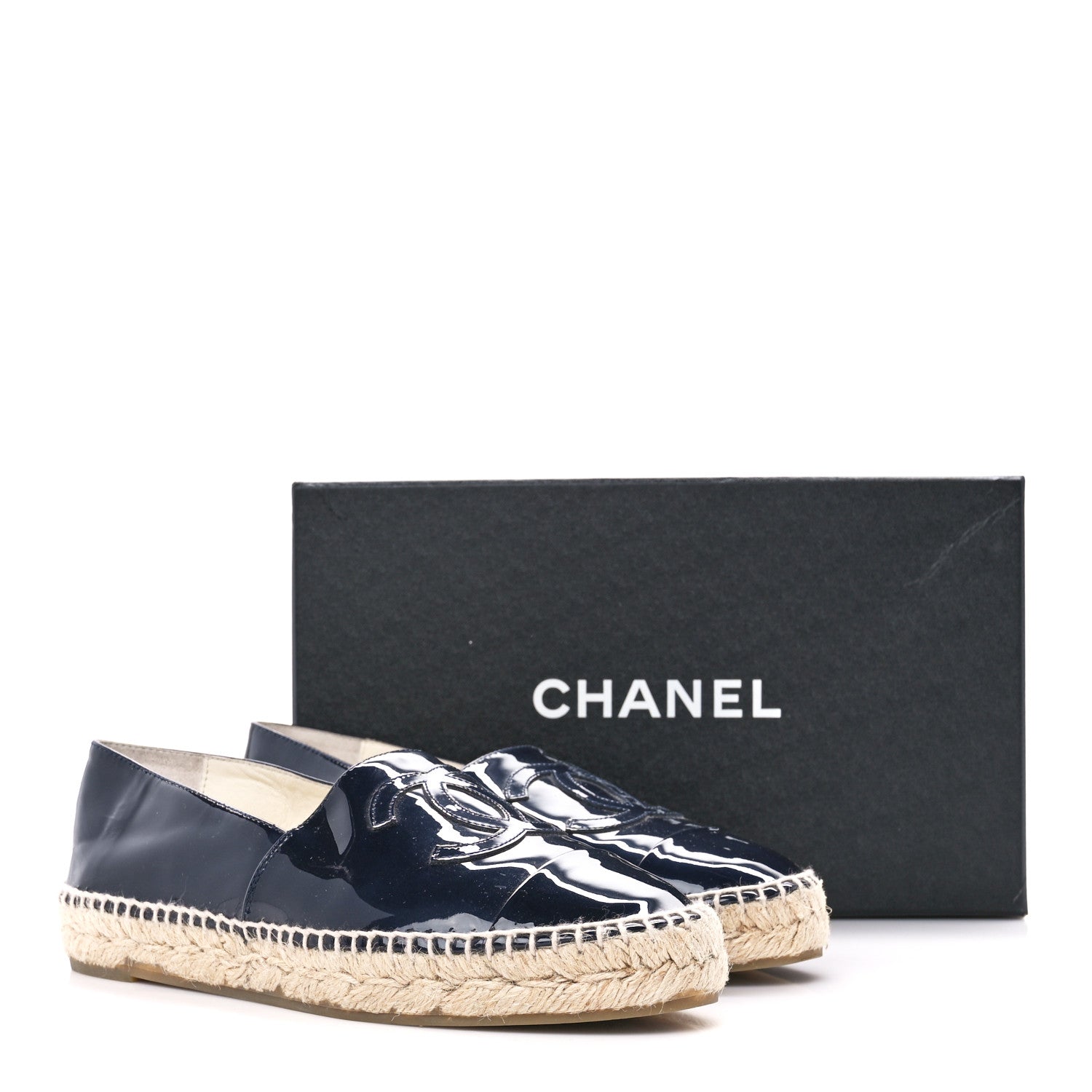 Chanel Patent CC Espadrilles 38 Navy 10 of 10