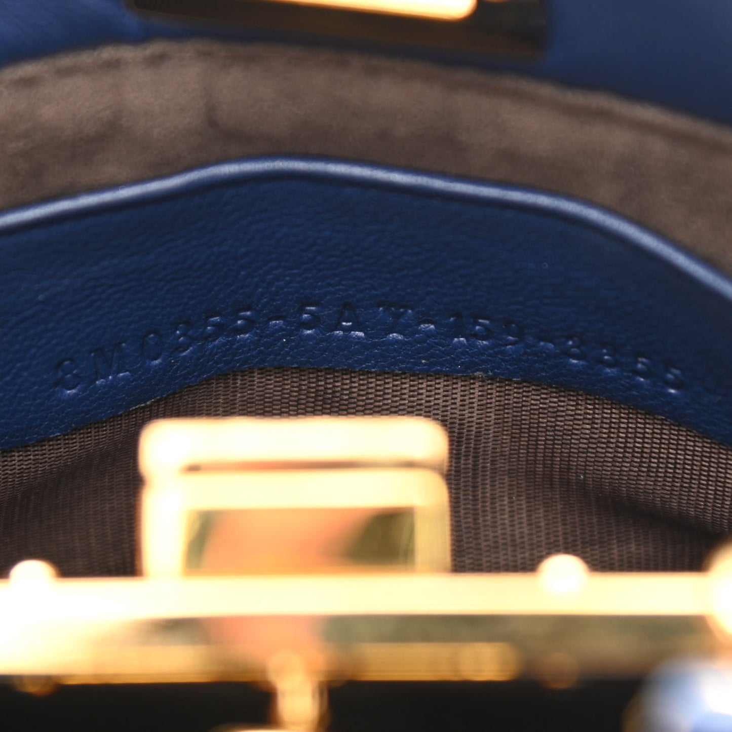 Shearling Shiny Nappa Micro Peekaboo Iconic Satchel Blue
