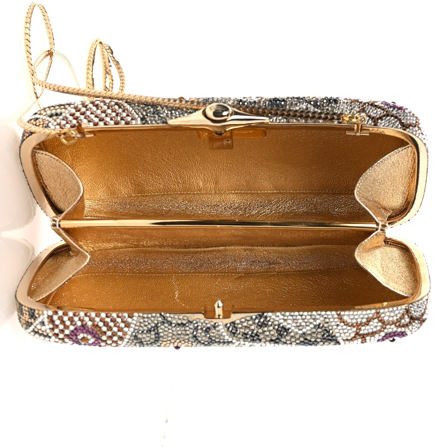 Judith Leiber Crystal Minaudiere Clutch Silver Multicolor 6 of 14