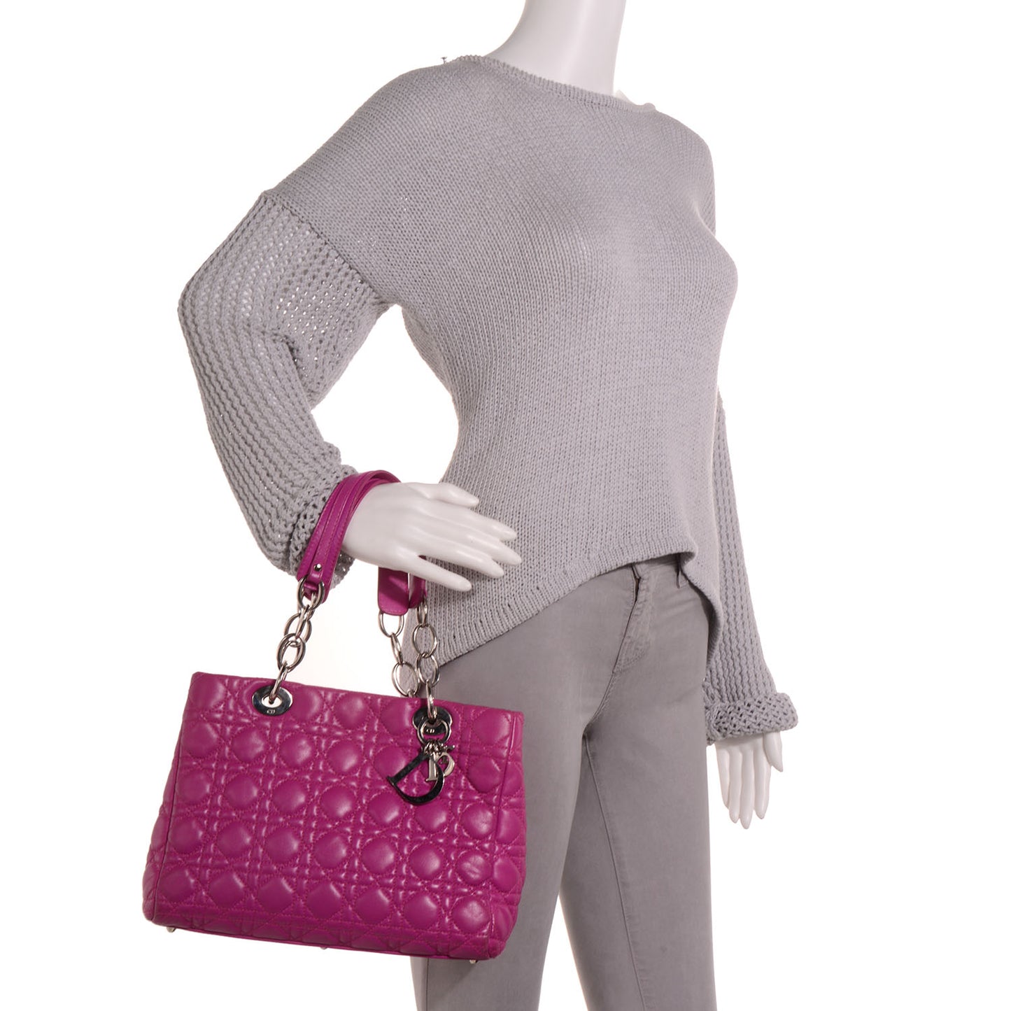 Lambskin Cannage Dior Soft Shopping Tote Pink