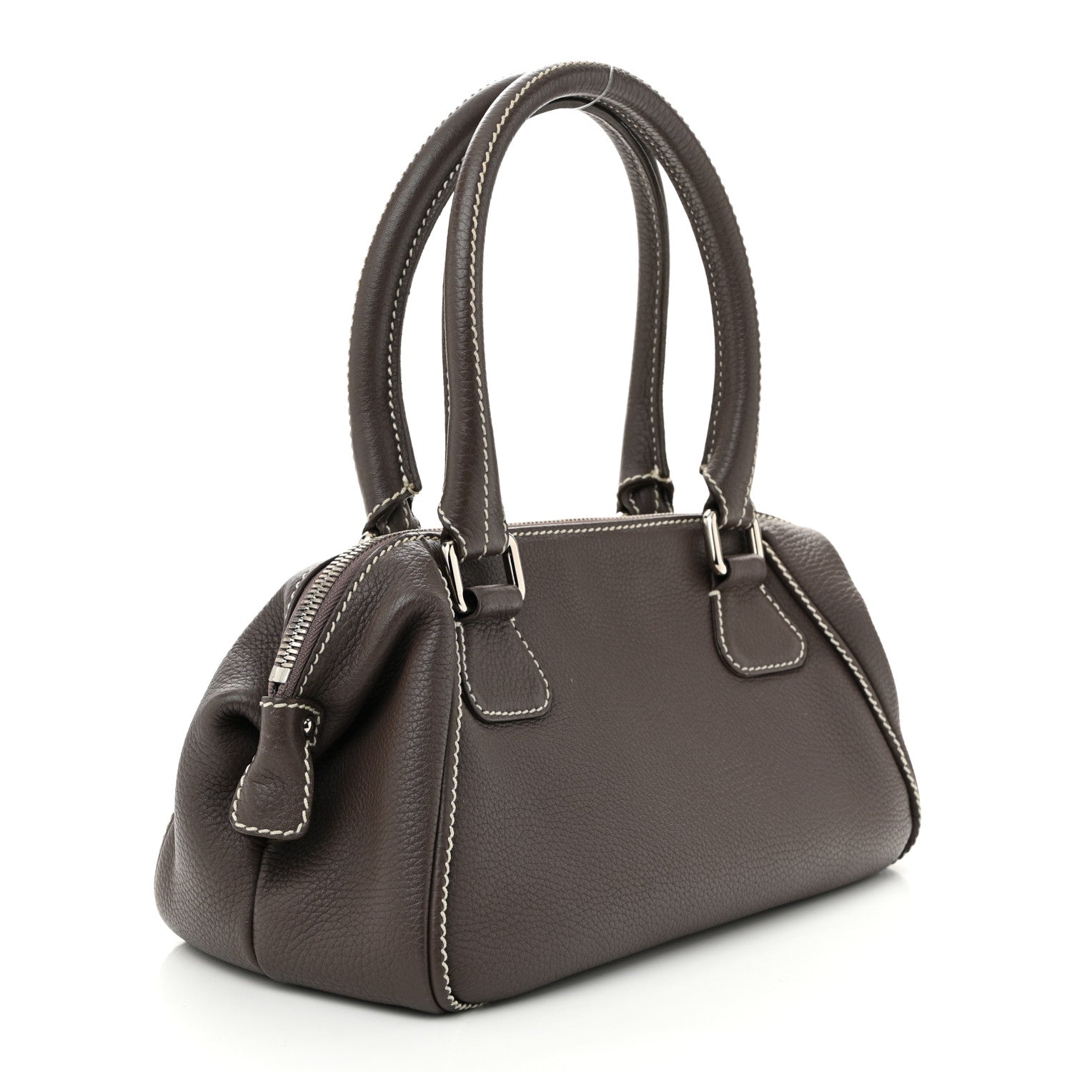 Chanel Calfskin Small Tassel Bowler Taupe 3 of 12