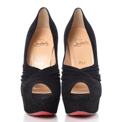 Christian Louboutin Suede Drapadita 150 Pumps 37 Black 2 of 10