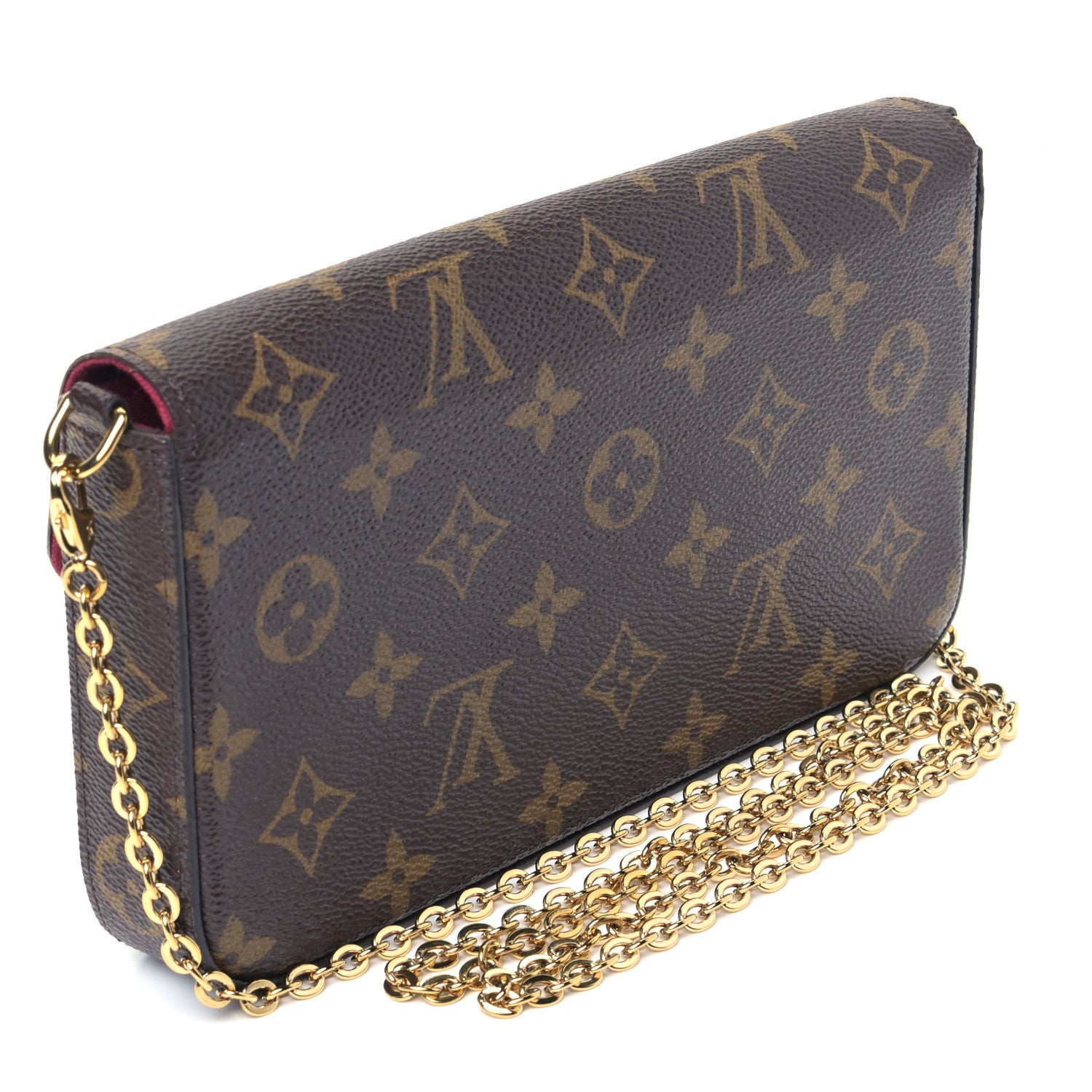 Louis Vuitton Monogram Pochette Felicie Chain Wallet Fuchsia 3 of 9