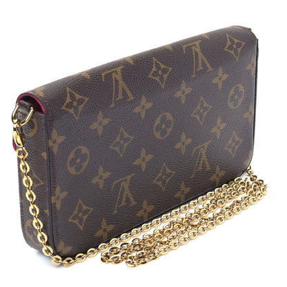 Louis Vuitton Monogram Pochette Felicie Chain Wallet Fuchsia 3 of 9
