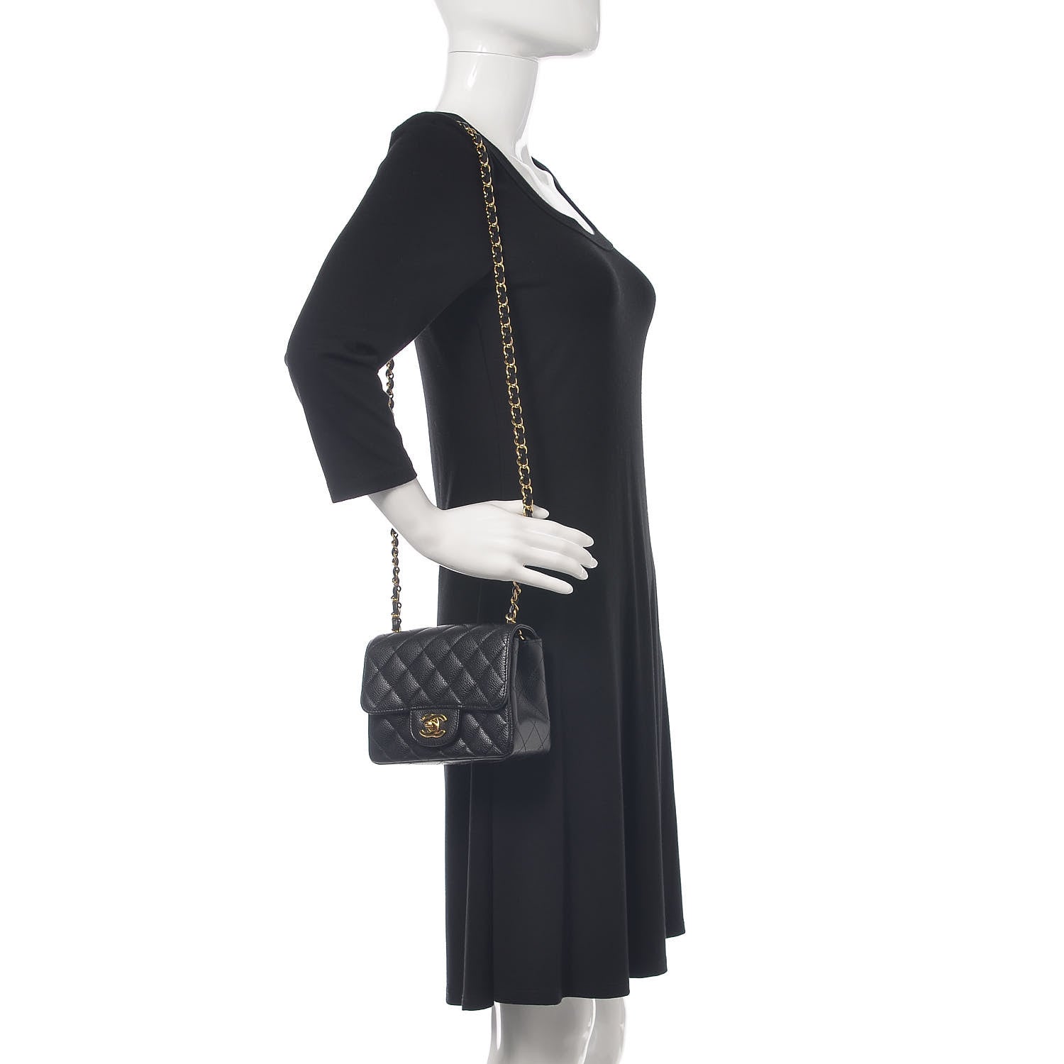 Chanel Caviar Quilted Mini Square Flap Black 2 of 12