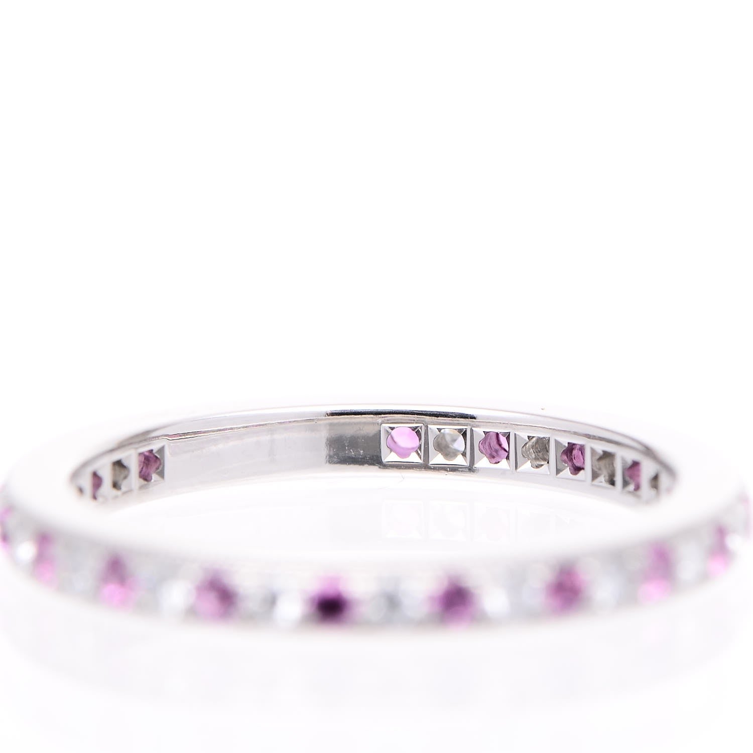Tiffany Platinum Diamond Pink Sapphire Legacy Ring 54 6.75 3 of 4