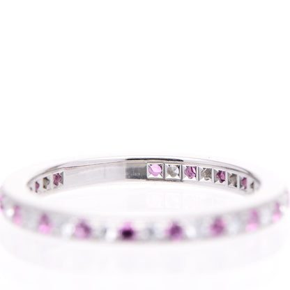 Tiffany Platinum Diamond Pink Sapphire Legacy Ring 54 6.75 3 of 4