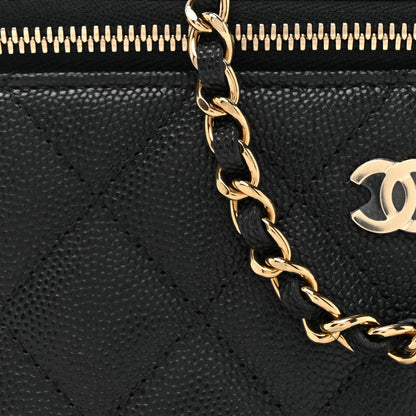Chanel Caviar Quilted Small Vanity Case With Chain Black 9 of 13