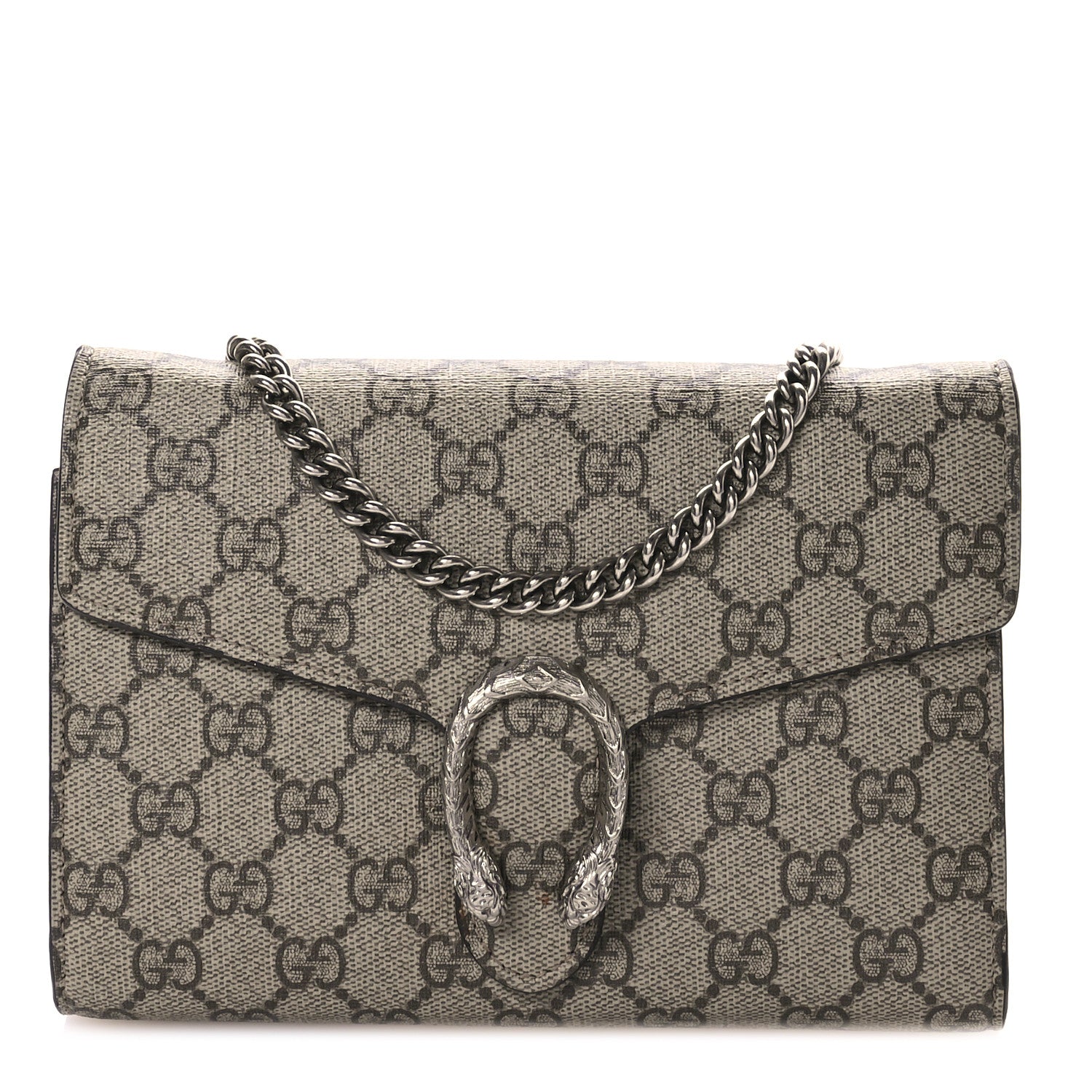 Gucci GG Supreme Monogram Mini Dionysus Chain Wallet Beige Taupe 1 of 12