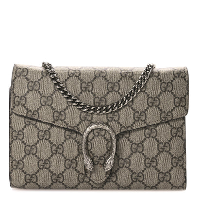 Gucci GG Supreme Monogram Mini Dionysus Chain Wallet Beige Taupe 1 of 12