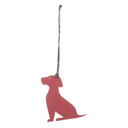 Hermes Togo Epsom Petit H Sitting Dog Bag Charm Rouge Casaque Black 1 of 5