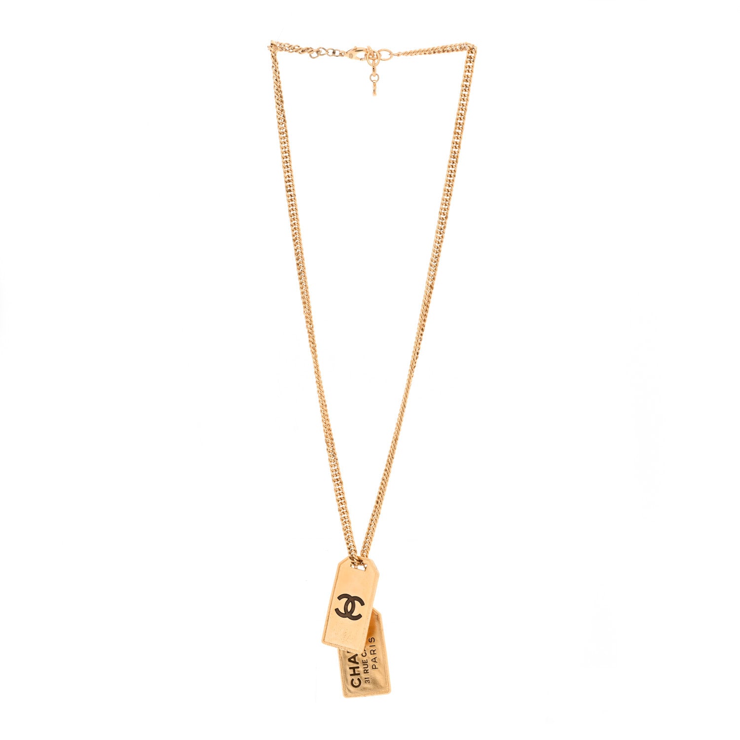 Chanel ID Dog Tag Charm Necklace Gold 1791405 – FASHIONPHILE Chanel ID Dog Tag Charm Necklace Gold 1791405 – FASHIONPHILE