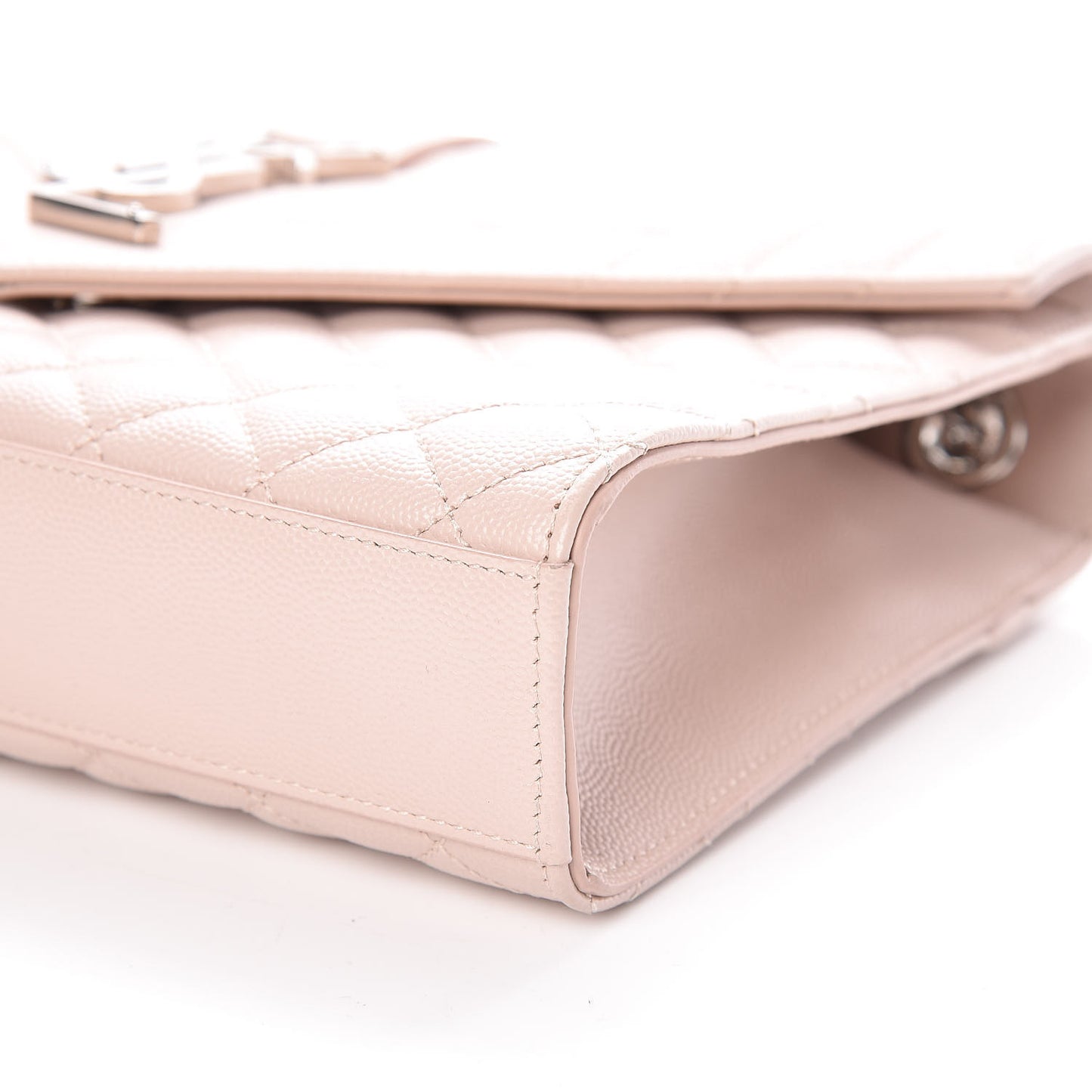 Grain De Poudre Textured Mixed Matelasse Medium Triquilt Monogram Satchel Marble Pink