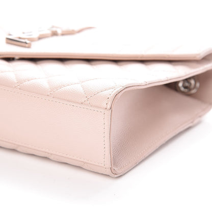 Saint Laurent Grain De Poudre Textured Mixed Matelasse Medium Triquilt Monogram Satchel Marble Pink 6 of 8