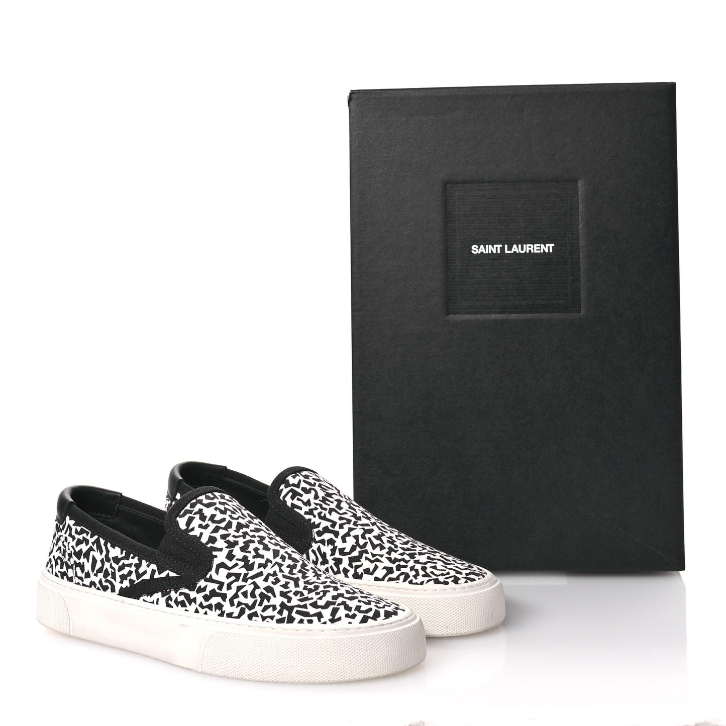 Canvas Zebra Print Venice Low T Slip On Sneakers 36 White Black