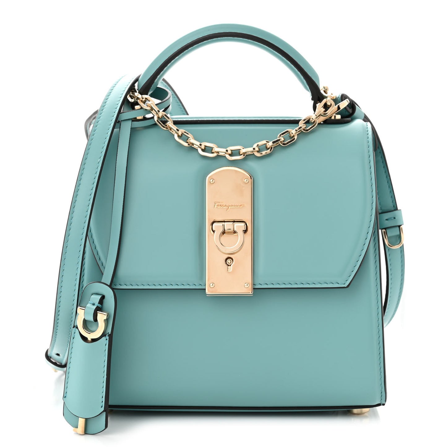 Smooth Calfskin Mini Boxyz Tyrone Turquoise