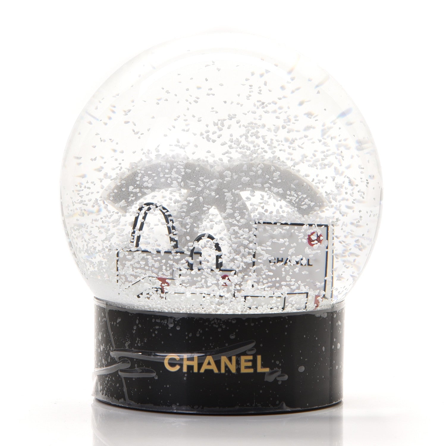 Chanel Glass CC Shopping Bag Snow Globe 2 of 3