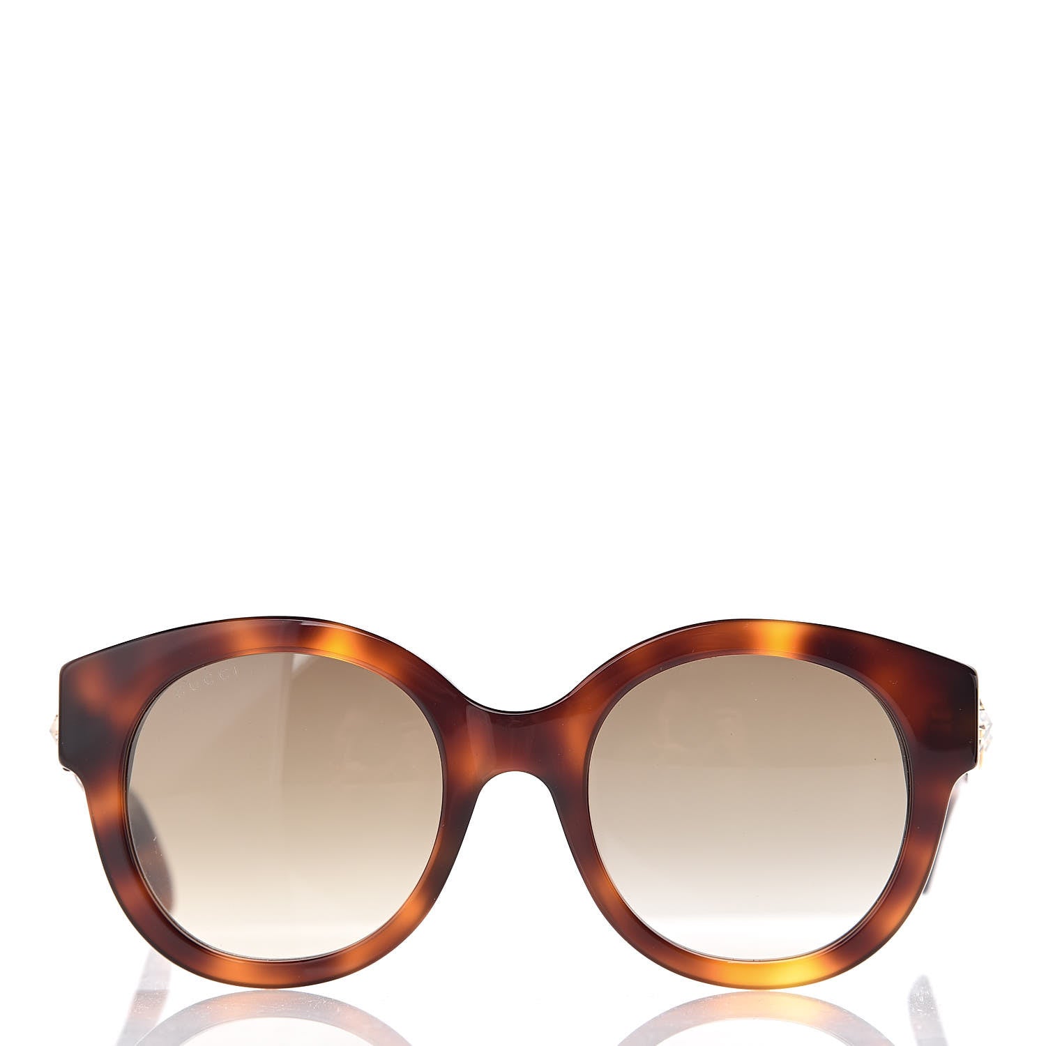 Gucci Round Frame GG Star Sunglasses GG0207S Tortoiseshell 2 of 9
