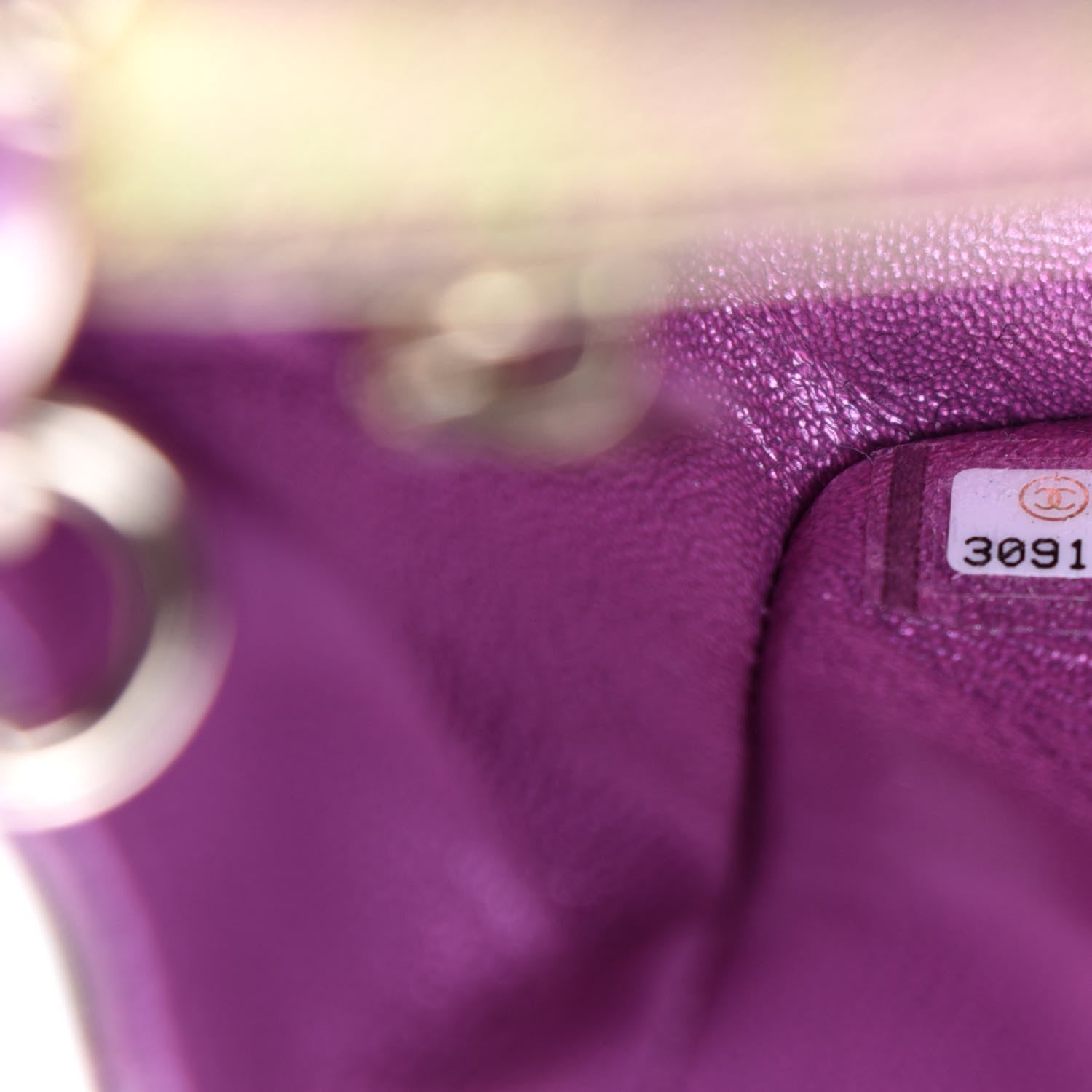 Chanel Iridescent Lambskin Quilted Mini Rectangular Flap Purple 9 of 10