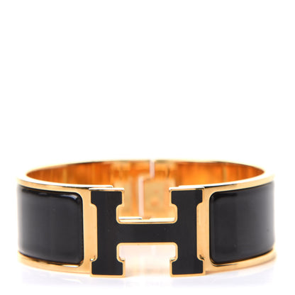 Hermes Enamel Wide Clic Clac H Bracelet PM Black 1 of 4