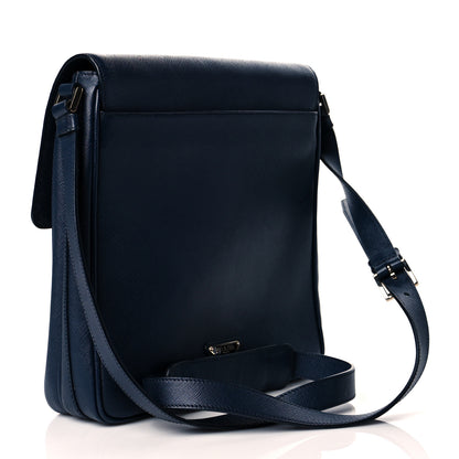 Prada Saffiano Messenger Satchel Bluette 2 of 11
