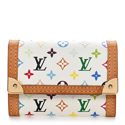 Monogram Multicolor Porte-Monnaie Plat Coin Purse White
