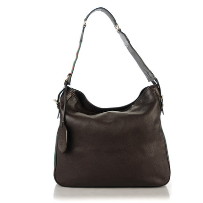 Gucci Pebbled Calfskin Medium Heritage Shoulder Bag Dark Brown 1 of 7