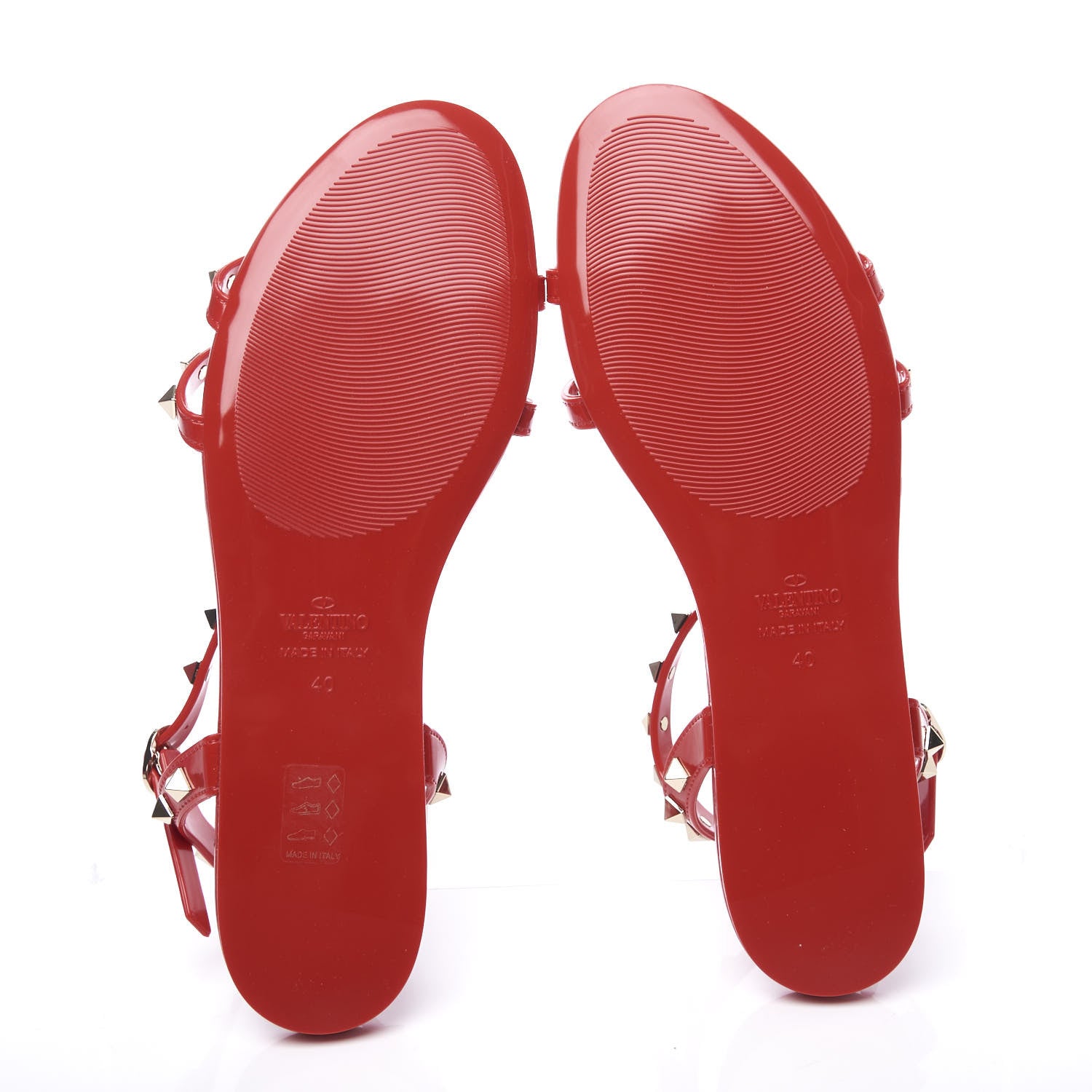 Valentino Garavani PVC Jelly Rockstud Caged Sandals 40 Rosso Valentino 6 of 10