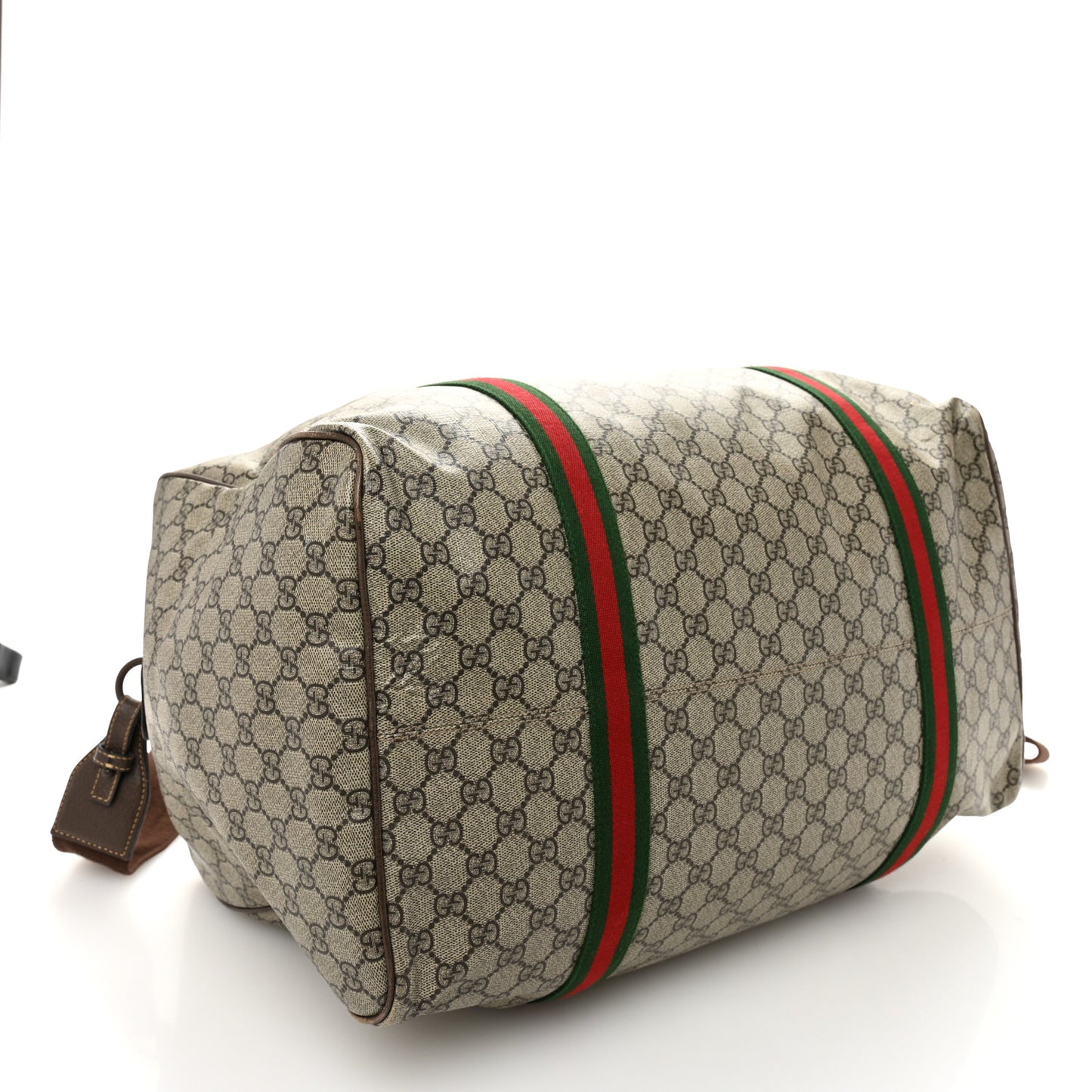 GG Supreme Monogram Web Medium Duffle Bag Brown