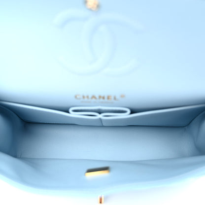 Chanel Caviar Quilted Small Double Flap Light Blue 5 of 10
