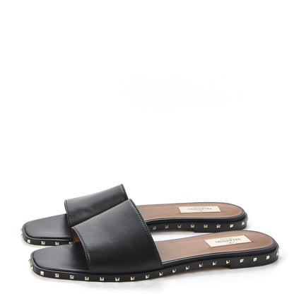 Valentino Garavani Nappa Soul Rockstud Flat Slide Sandals 40 Black 2 of 10