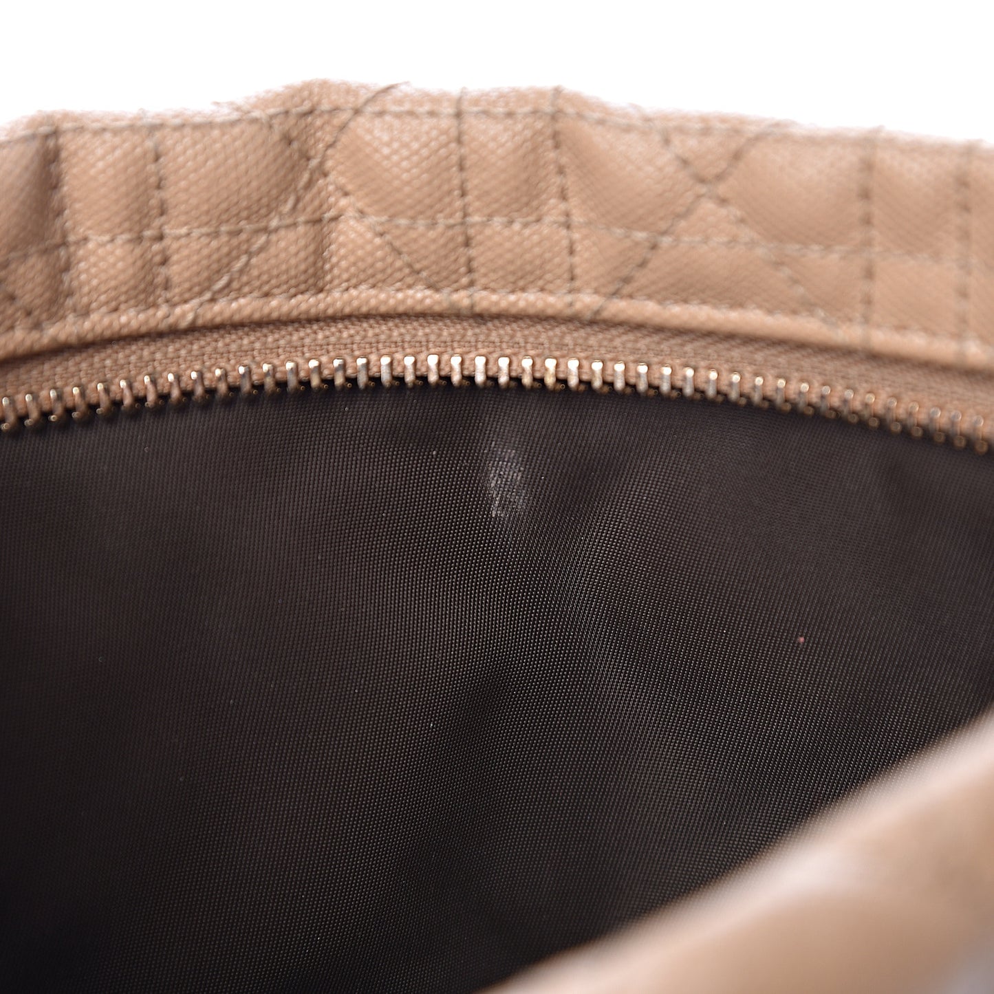 Coated Canvas Cannage Panarea Pouch Beige