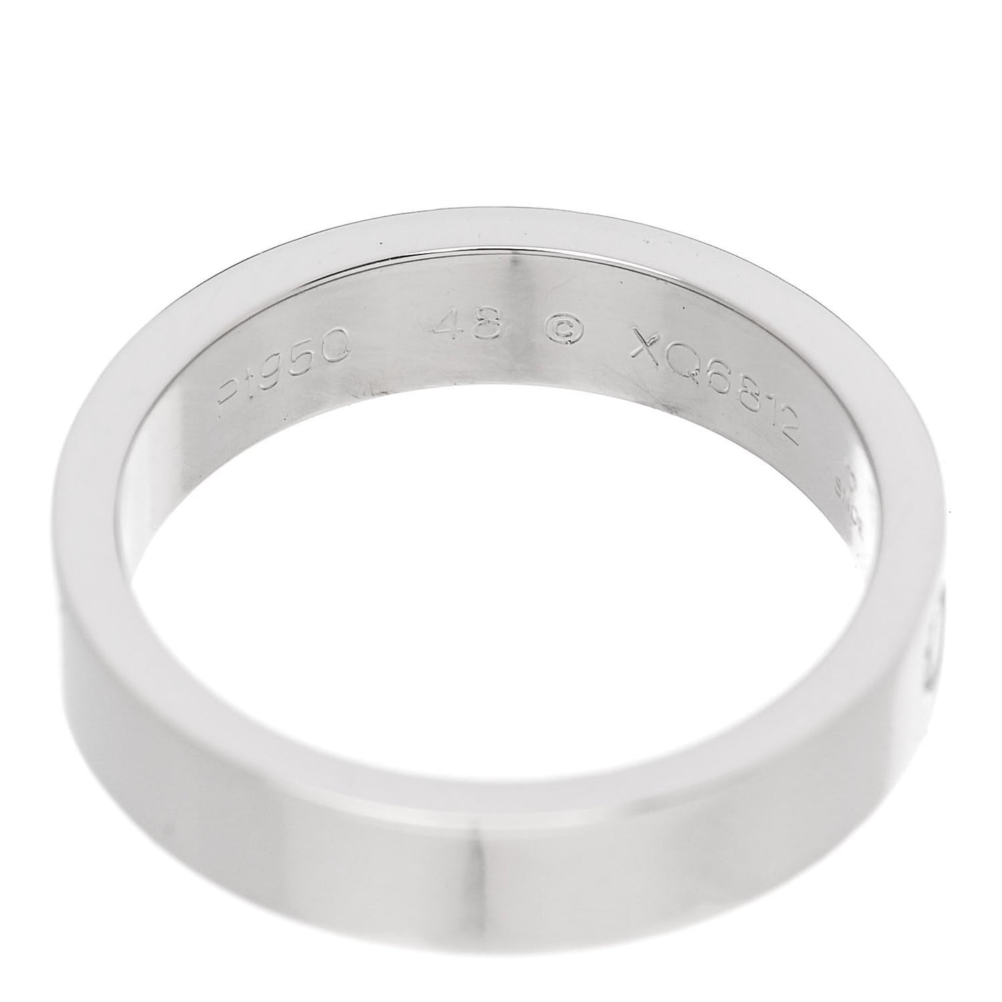 Platinum Diamond 4mm C De Cartier Wedding Band Ring 48 4.5
