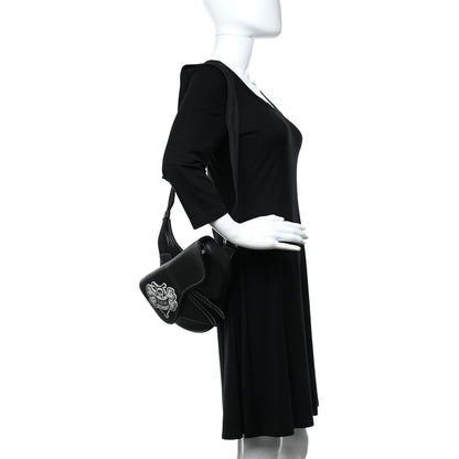 Christian Dior X SHAWN STUSSY Grained Calfskin Bee Saddle Bag Black 2 of 10