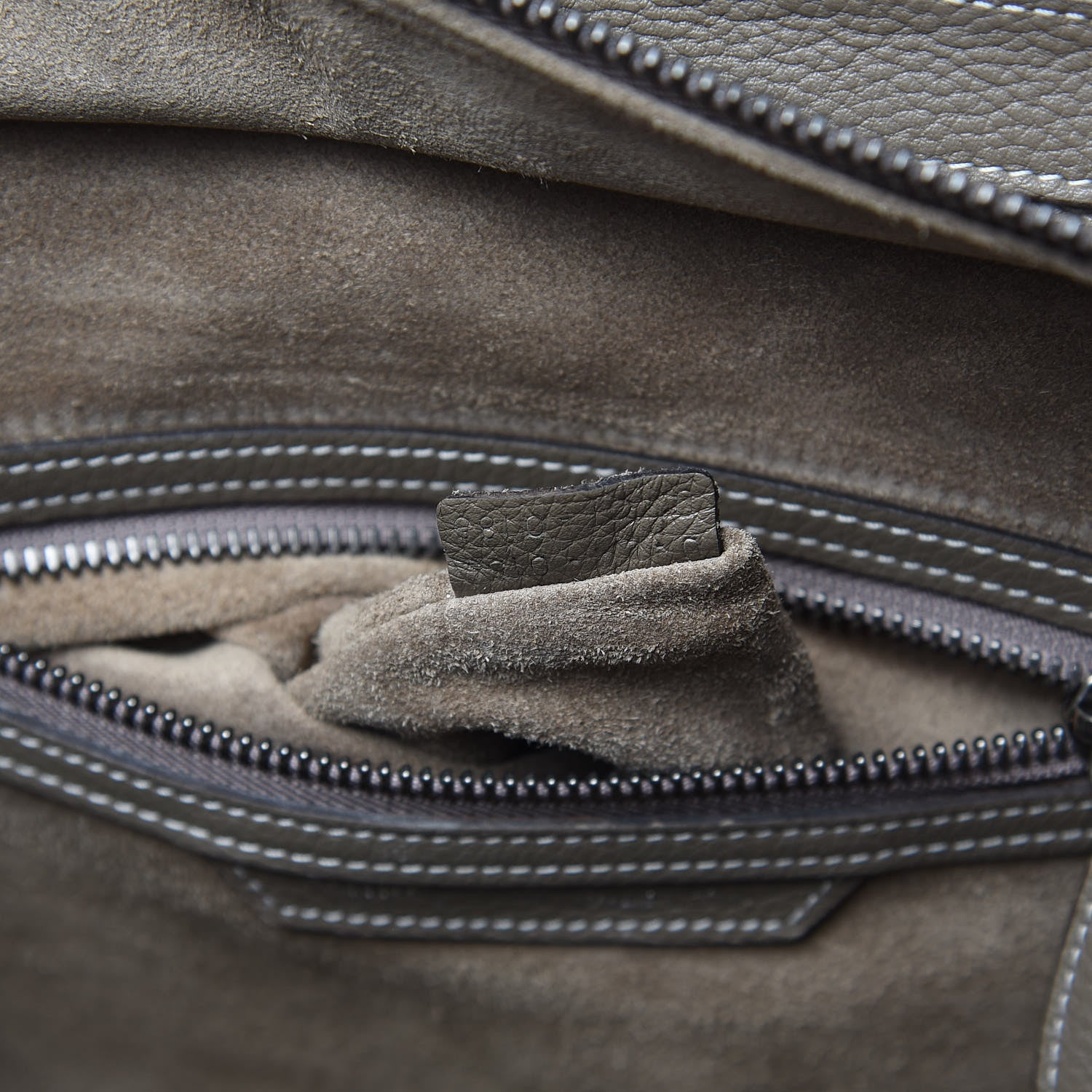 Celine Drummed Calfskin Micro Luggage Souris 8 of 11