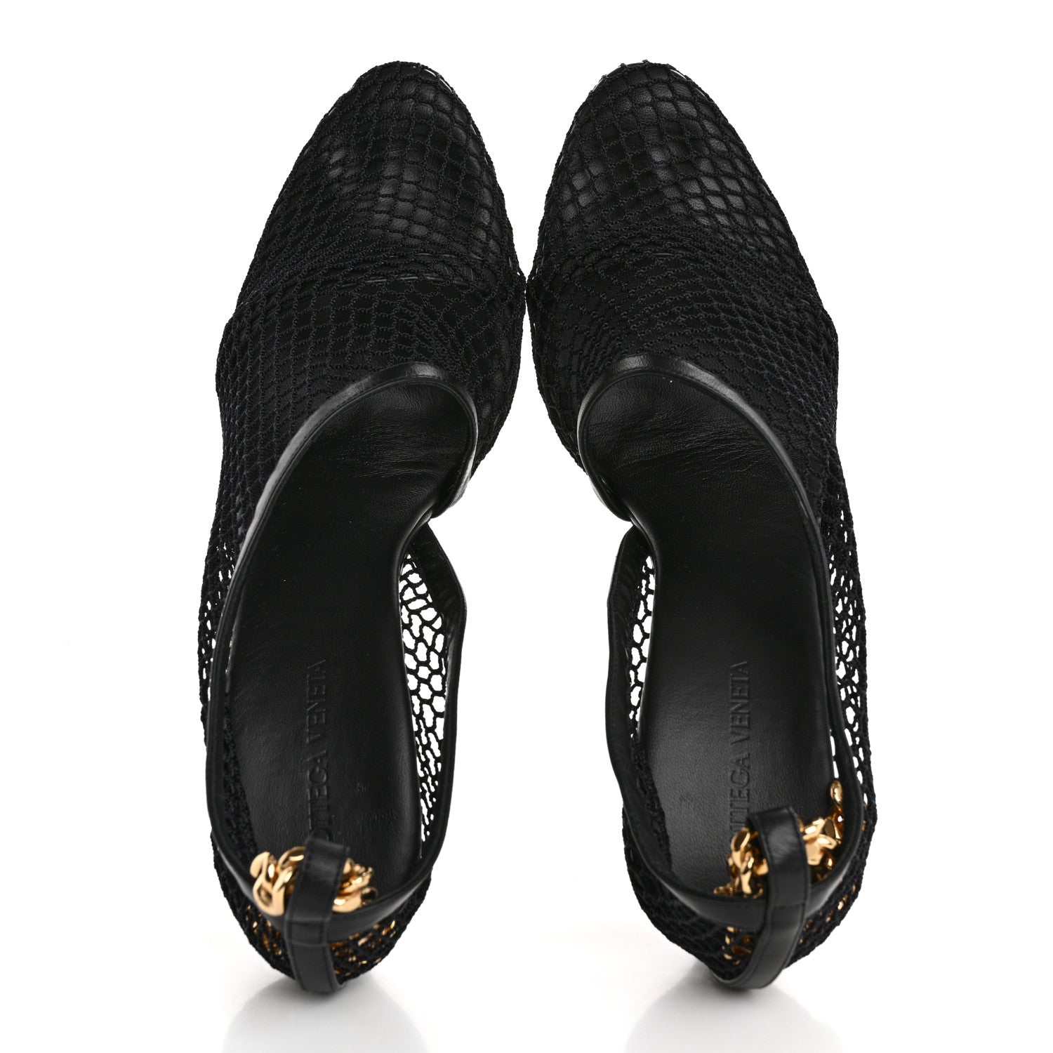 Bottega Veneta Mesh Nappa Chunky Chain Sandals 39.5 Black 2 of 11