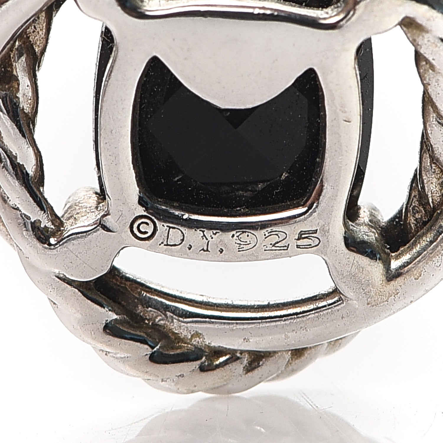 David Yurman Sterling Silver Black Onyx 7mm Infinity Drop Earrings 4 of 4